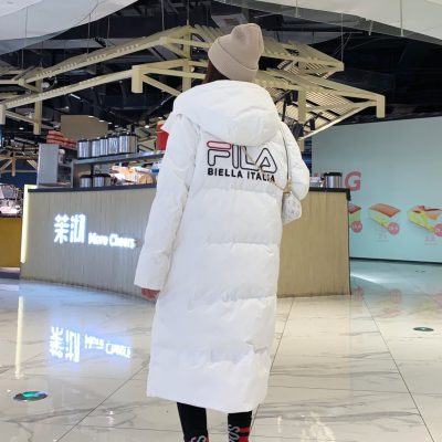 Premium Fila Down Jackets Black Embroidered Collection