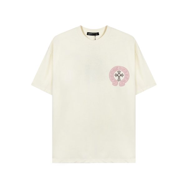 High Quality Chrome Hearts Short Sleeves Pink Oversized Style