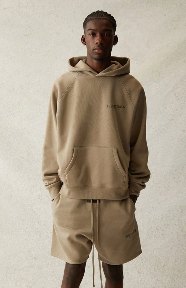 Luxury Fear Of God Sweatshirts Tan Fleece Logo Style