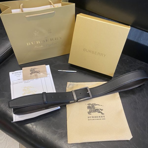 Premium Quality Burberry Belt Black Leather Classic Collection