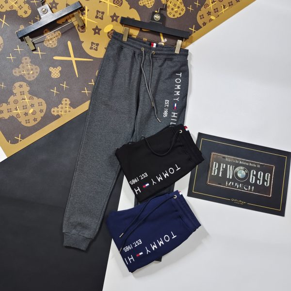 Best Selling Tommy Hilfiger Trousers Black Fleece Casual Collection