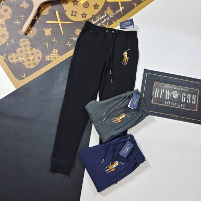 Luxury Ralph Lauren Sweatpants Gray Cotton Casual Style