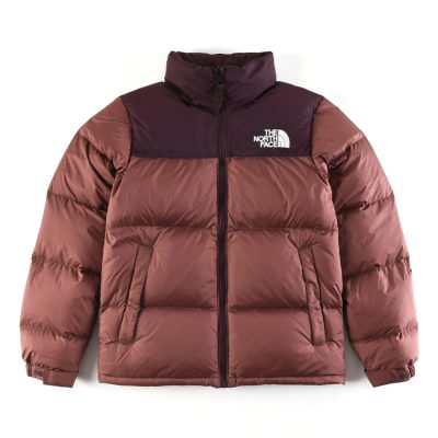 Premium Quality The North Face Down Jacket Brown Nylon Embroidery Style