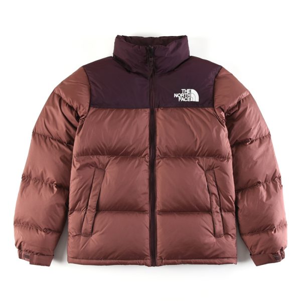 Premium Quality The North Face Down Jacket Brown Nylon Embroidery Style
