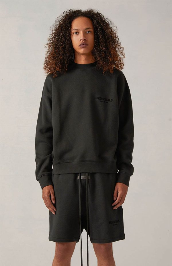 Luxury Fear Of God Sweatshirts Black Fleece Logo Luxury
