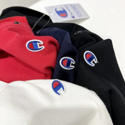 Luxury Champion Polo Shirt Black Cotton Embroidered Luxury