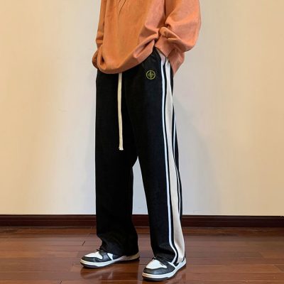 Best Selling Stone Island Casual Pants Black Patchwork Collection