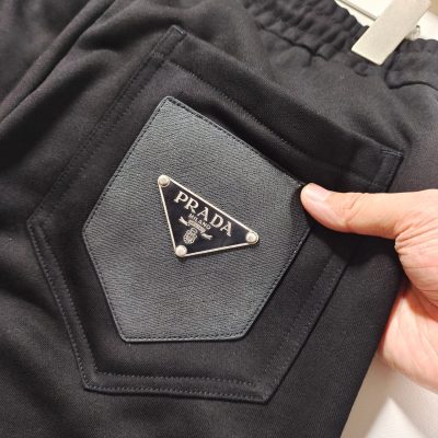 High Quality Prada Trousers Black Cotton Casual Luxury