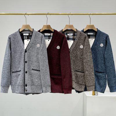 Best Selling Moncler Coats Gray Jacquard Style