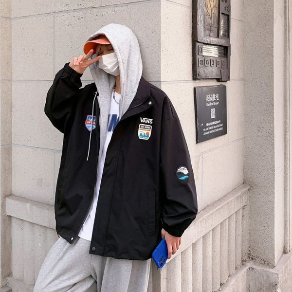 Luxury Vans Coats Black Patchwork Luxury