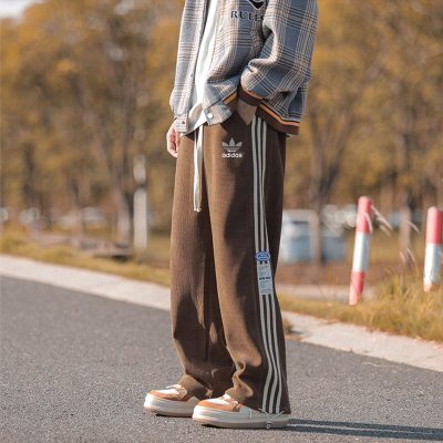 High Quality Adidas Casual Pants Black Fleece Stripe Collection