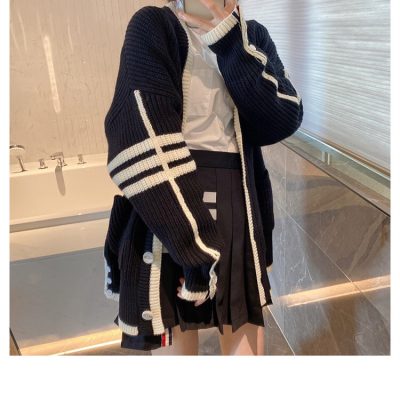 Luxury Thom Browne Jackets Navy Wool Classic Style