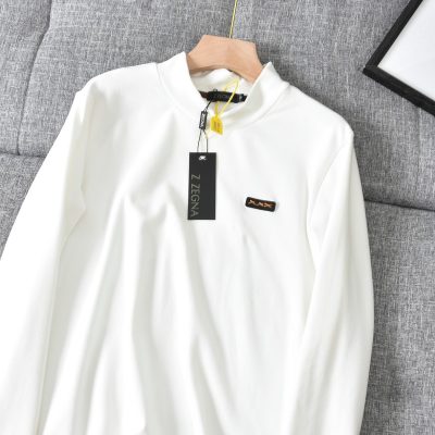 Premium Zegna Long Sleeves Black Fleece Casual Style