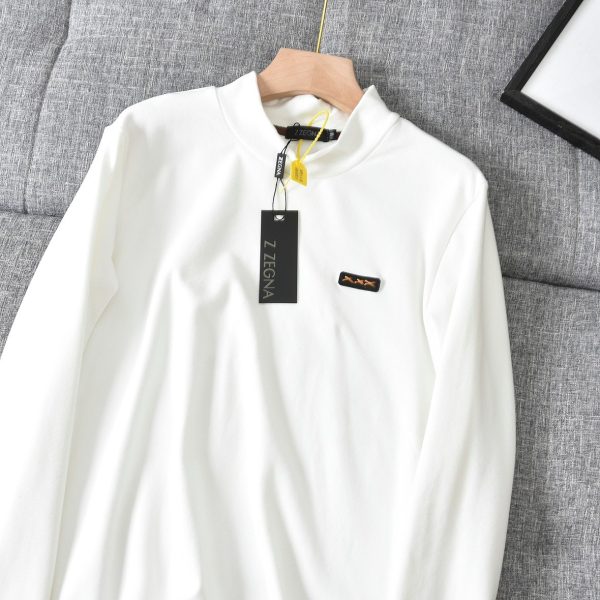 Premium Zegna Long Sleeves Black Fleece Casual Style