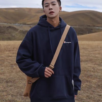 Premium Champion Sweatshirts Khaki Cotton Logo Luxury