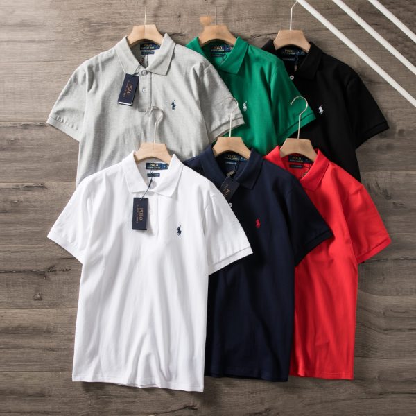 Luxury Ralph Lauren Short-Sleeved Shirts Black Cotton Classic Style