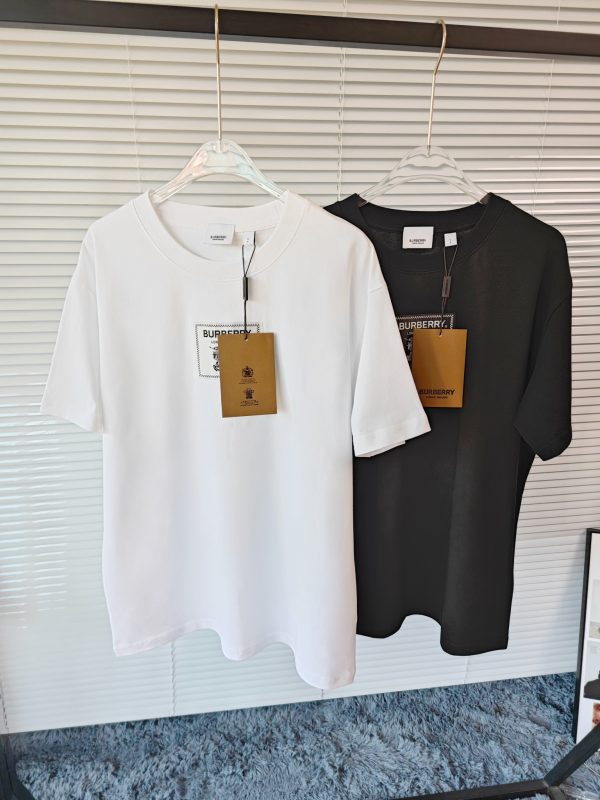 Premium Quality Burberry Short Sleeves Black Cotton Print Collection