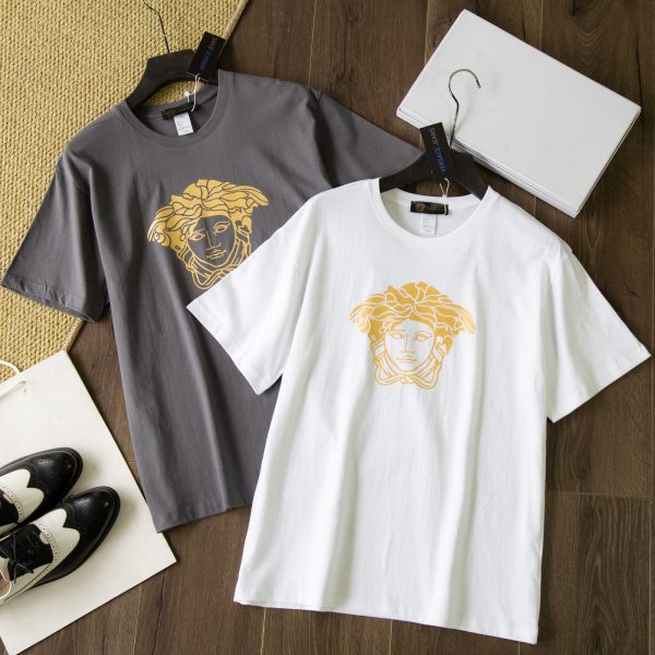 Best Selling Versace T-Shirt Gray Cotton Collection