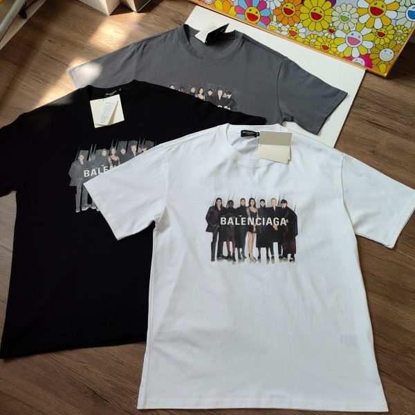 Luxury Balenciaga Short Sleeves Black Cotton Breathable Collection
