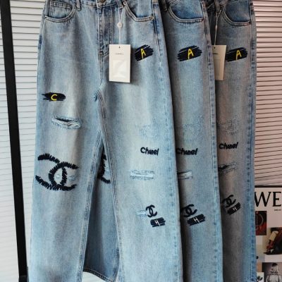 Luxury Chanel Jeans Blue Cotton Vintage Collection
