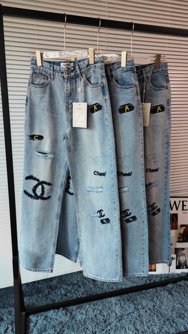 Luxury Chanel Jeans Blue Cotton Vintage Collection