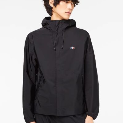 Luxury Lacoste Coats Black Silk Classic Collection