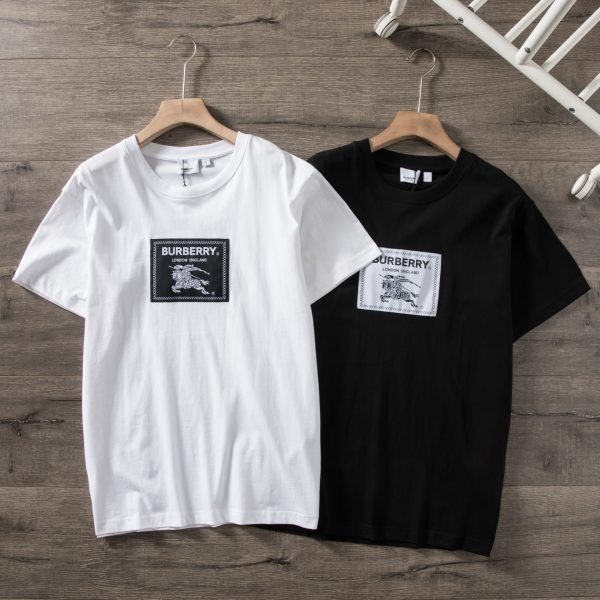 High Quality Burberry Short Sleeves Khaki Wool Embroidered Collection