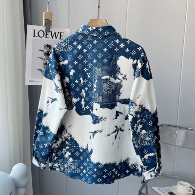High Quality Louis Vuitton Jackets Blue Denim Print Collection