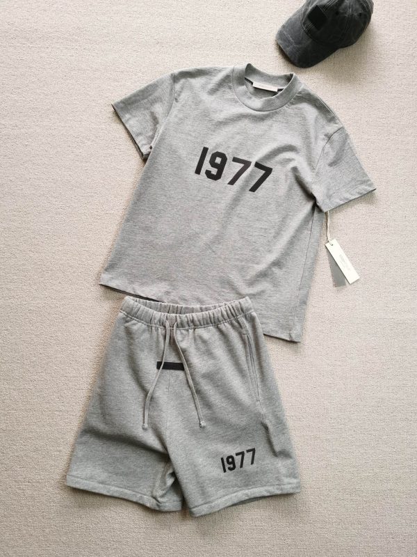 Best Selling Fear Of God Shorts Gray Cotton Print Style