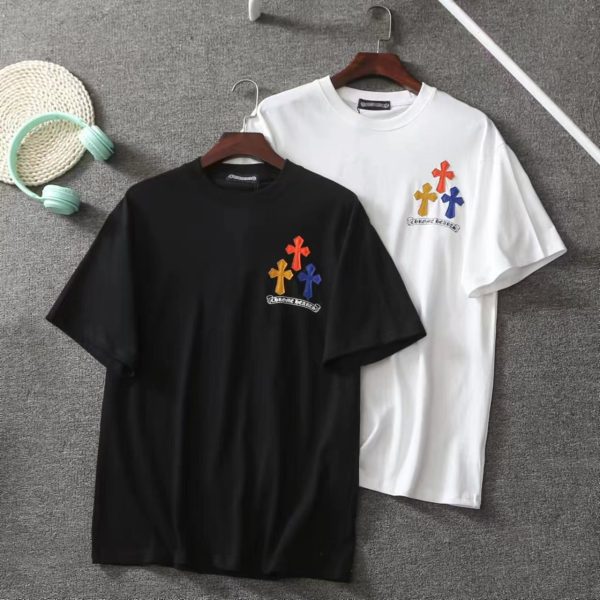 Best Selling Chrome Hearts Short Sleeves Black Wool Embroidered Luxury