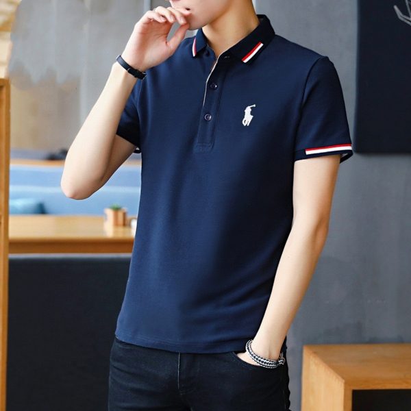 High Quality Ralph Lauren Short-Sleeved Black Cotton Embroidered Collection