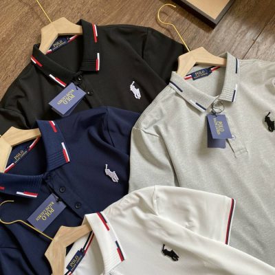 Premium Quality Ralph Lauren Short-Sleeved Black Embroidered Style