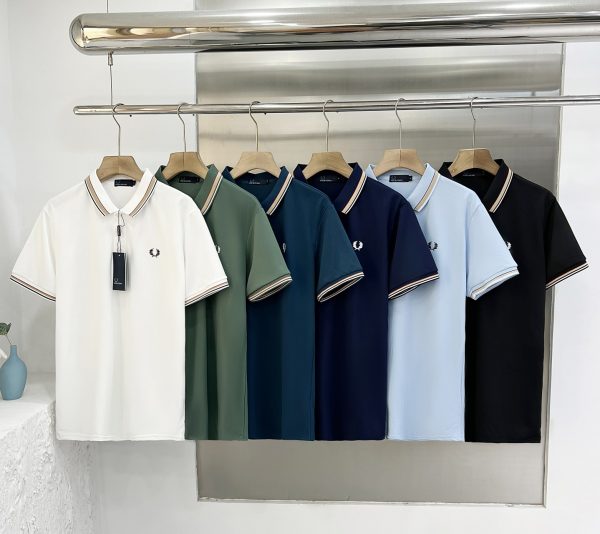 Luxury Fred Perry Short-Sleeved White Silk Casual Collection