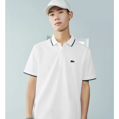 Premium Quality Cos Polo Shirt Black Cotton Striped Luxury