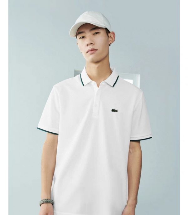 Premium Quality Cos Polo Shirt Black Cotton Striped Luxury
