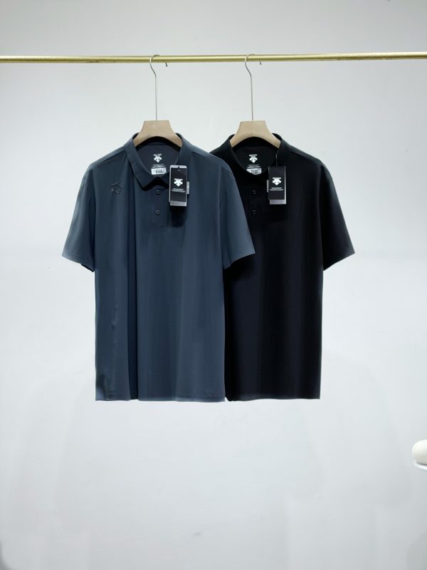 Premium Quality Descente Short-Sleeved Shirts Black Silk Urban Style