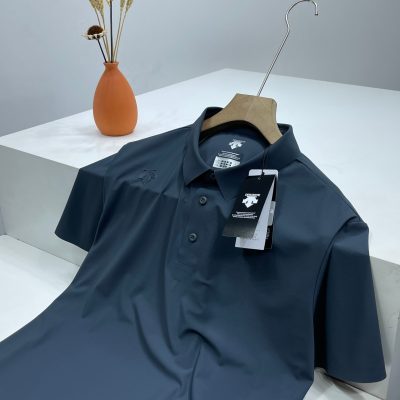 Best Selling Descente Short-Sleeved Shirts Black Silk Urban Luxury