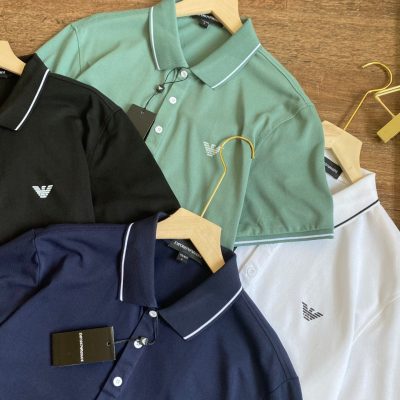 Premium Quality Armani Polo Shirt Black Solid Luxury