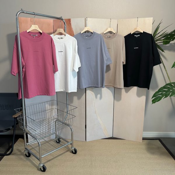 Luxury Acne Studios Short Sleeves Gray Washed Style
