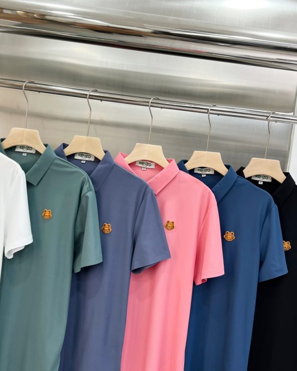 High Quality Kenzo Short-Sleeved Gold Silk Embroidery Collection