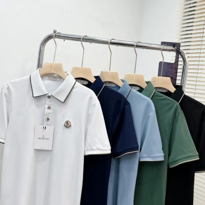 Premium Quality Moncler Short-Sleeved T-Shirts Black Cotton Breathable Collection