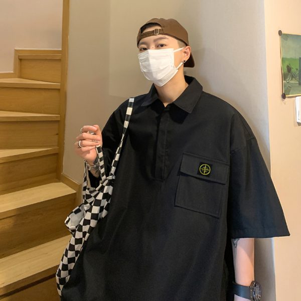 Premium Quality Stone Island Short Sleeves Black Style