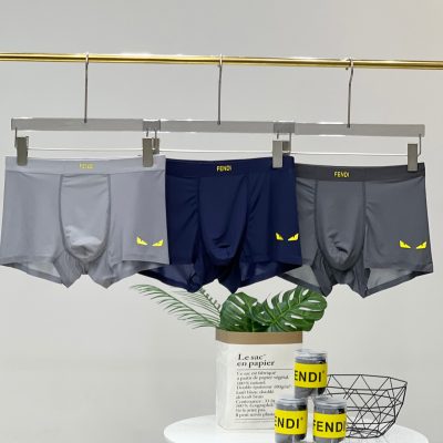 High Quality Fendi Underwear Black Silk Breathable Style
