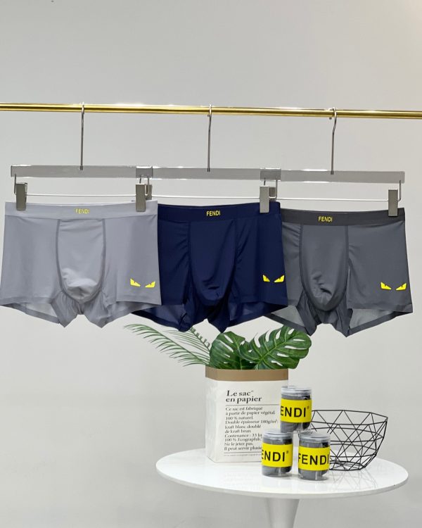 High Quality Fendi Underwear Black Silk Breathable Style