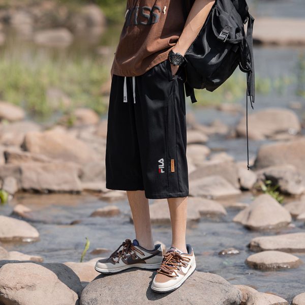 Premium Fila Shorts Black Silk Style