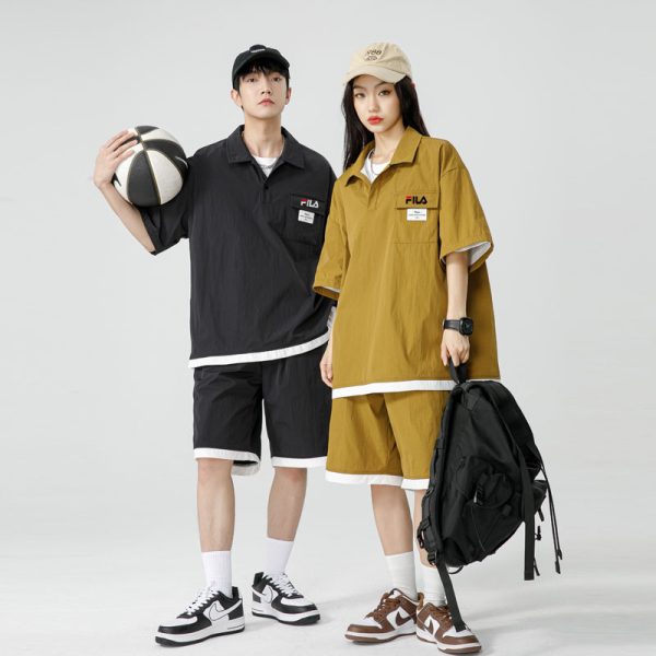 High Quality Fila Suits Black Casual Style