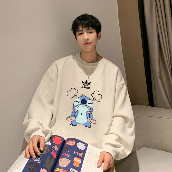 Luxury Adidas Hoodie Beige Cotton Print Style
