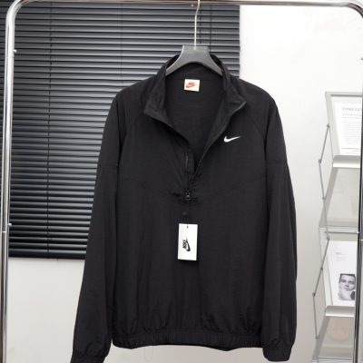High Quality Nike Jackets Black Nylon Minimalist Luxury