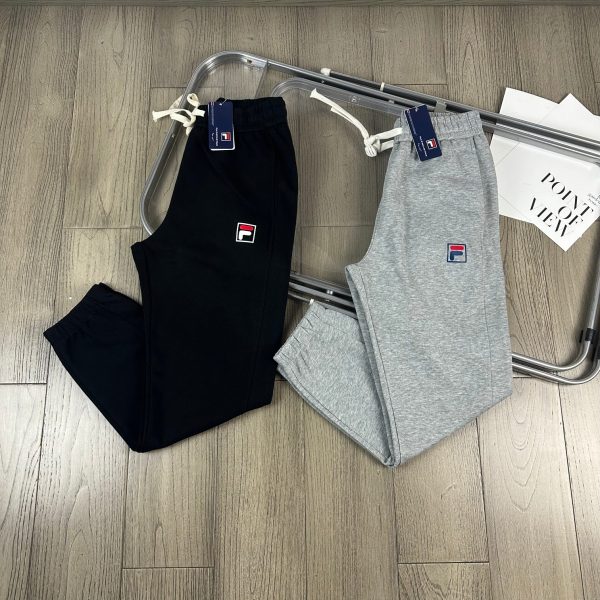 High Quality Fila Pants Black Cotton Casual Luxury
