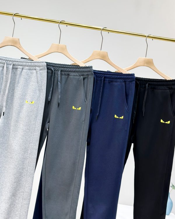 Luxury Fendi Trousers Black Cotton Classic Collection